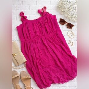 Broadway & Broome Silk Chiffon Top L Pink